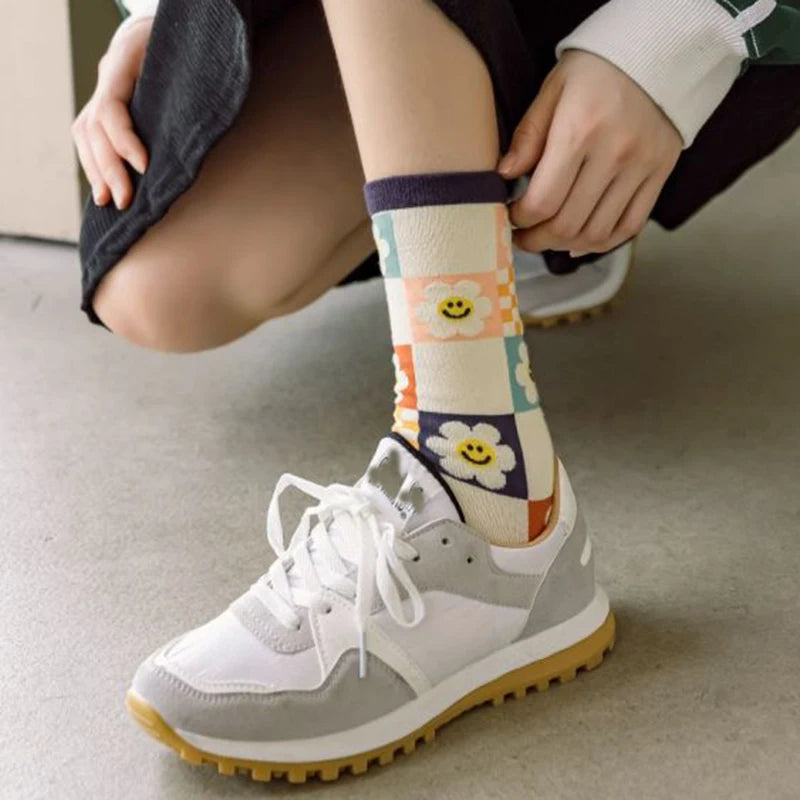 Women's Floral Print Mid-Calf Socks - 5 Pack