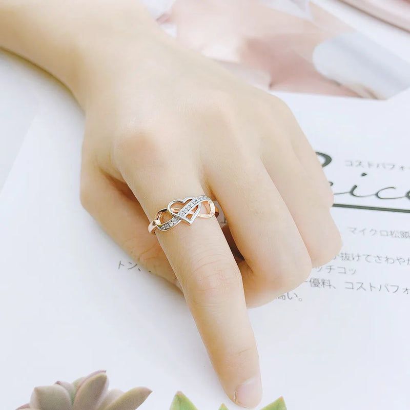 Infinity Love Heart Ring - Women's Copper Wedding Band