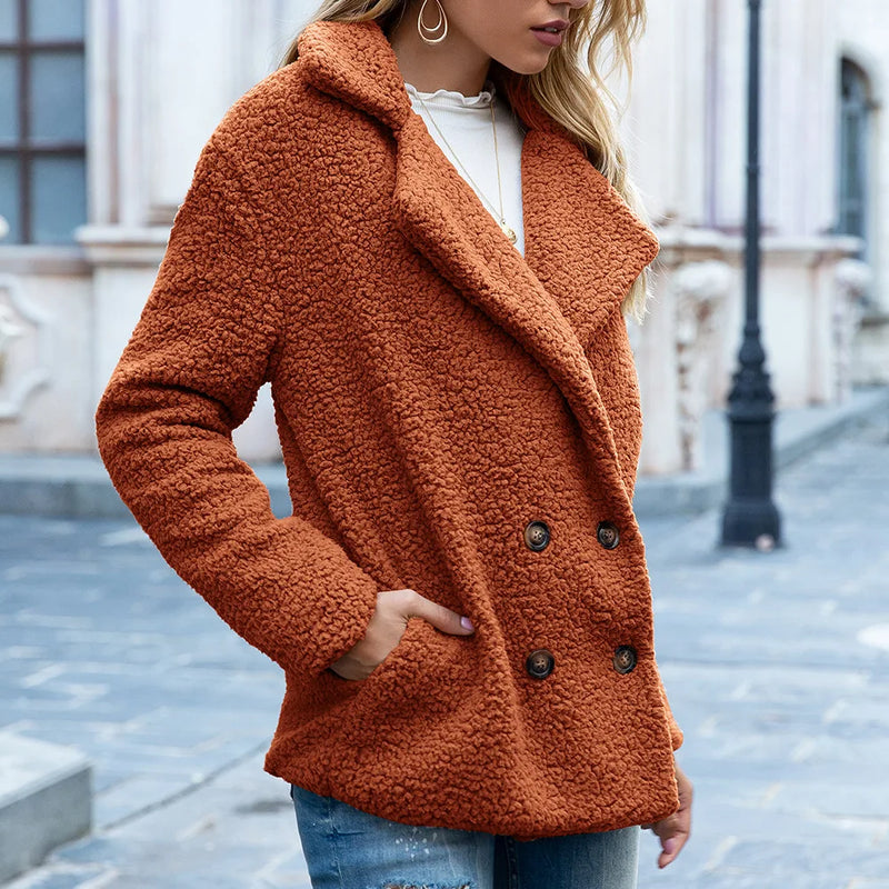 Women's Luxe Faux Fur Teddy Coat - Winter Warmth & Style