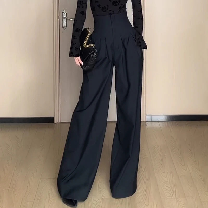 Women's Ultra High Waist Wide Leg Pants - Casual Straight Fit Trousers