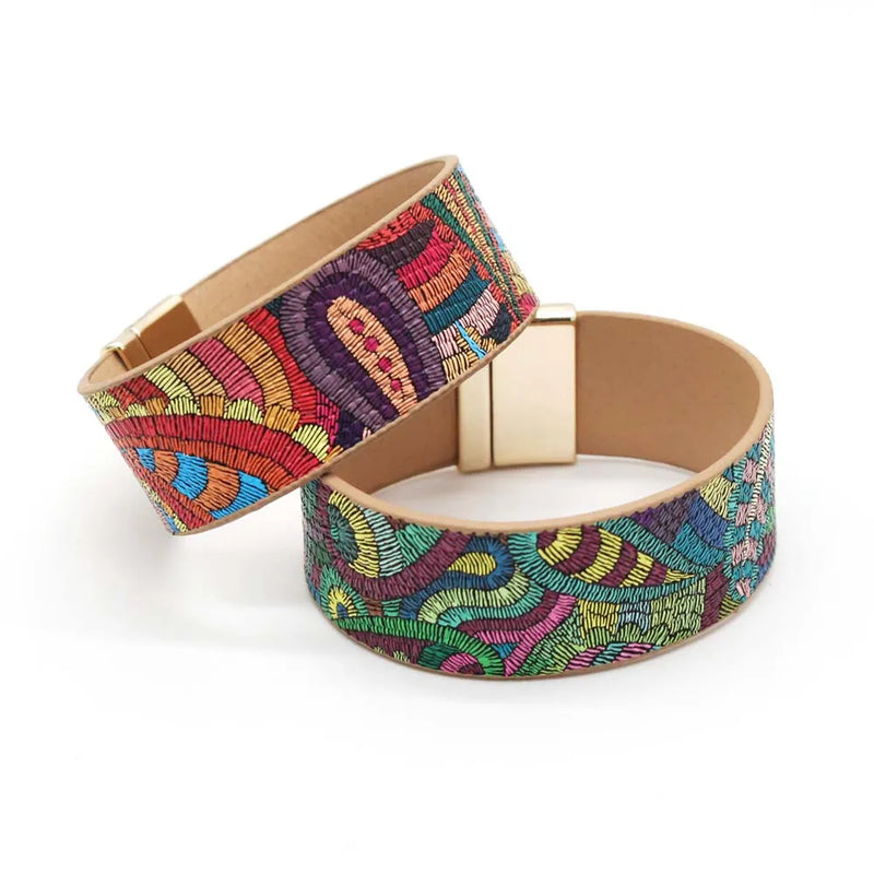 Ethnic Wrap Leather Bracelet for Women