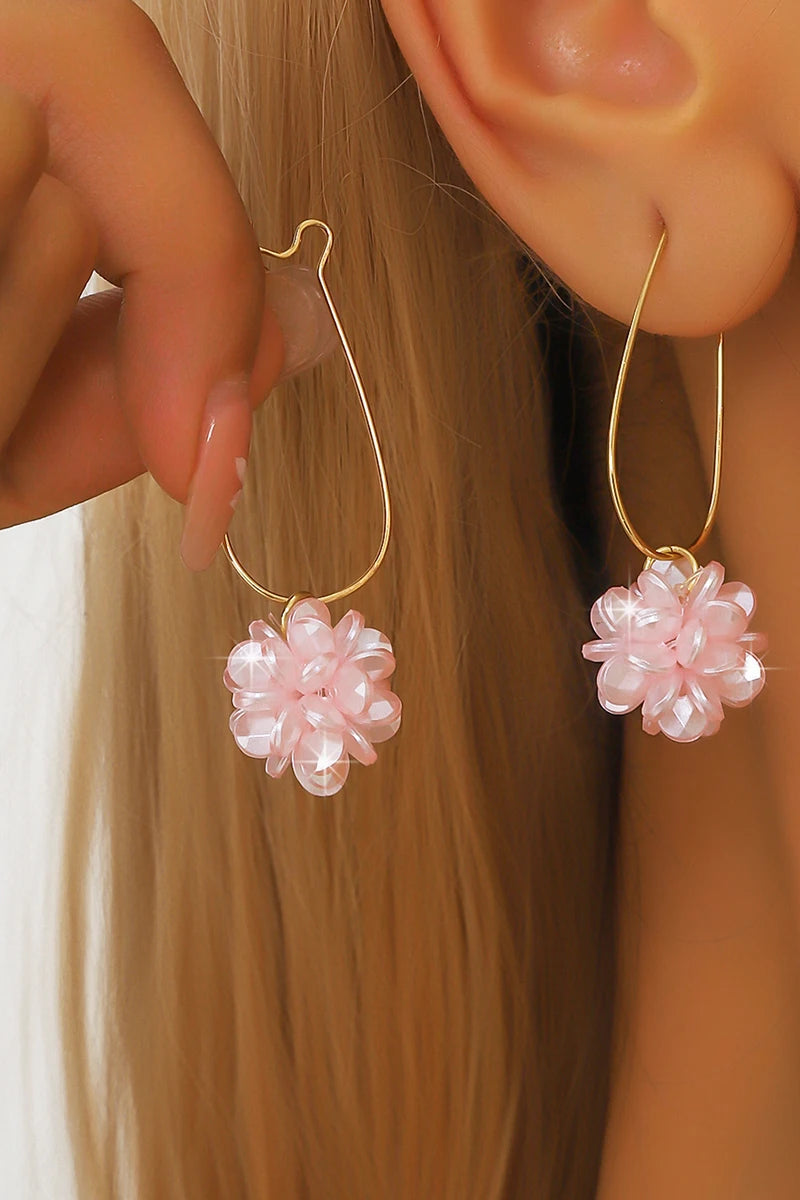 Pearl Petal Ball Drop Earrings - Elegant Fashion Jewelry for Women