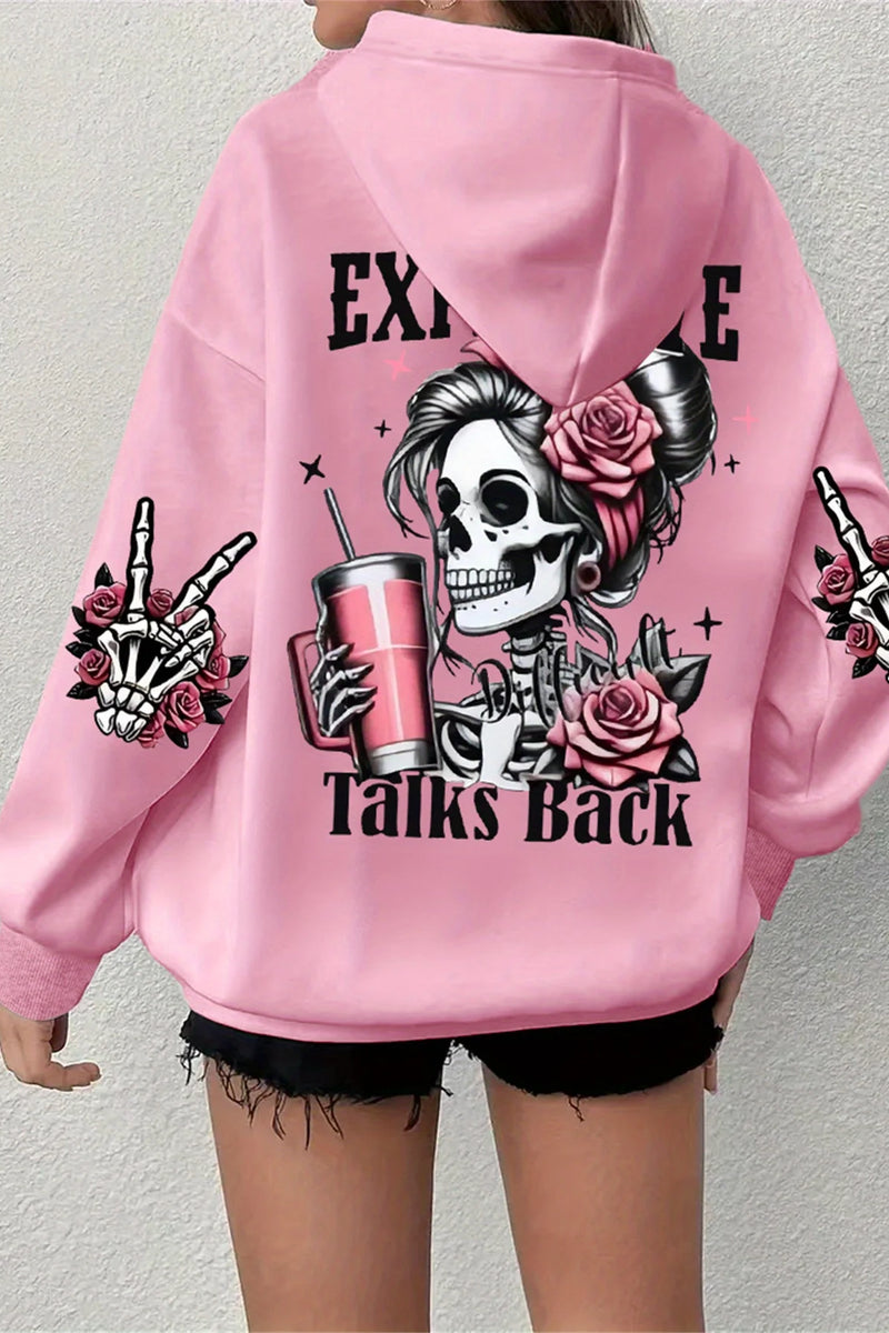 Women's Fleece Hoodie - Harajuku Style Pullover Sweatshirt