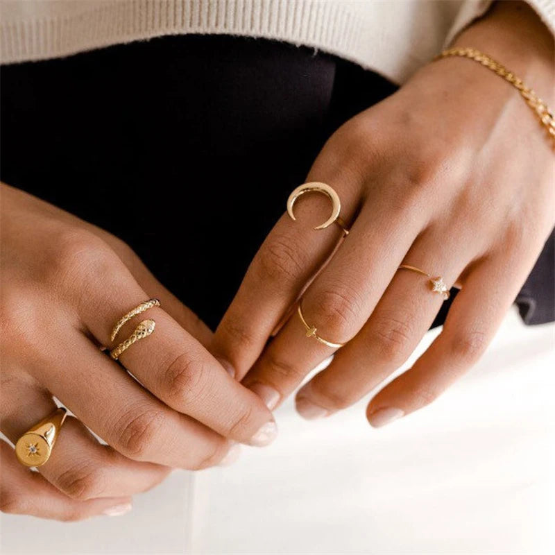 Sterling Silver Snake Ring - Adjustable Open Design