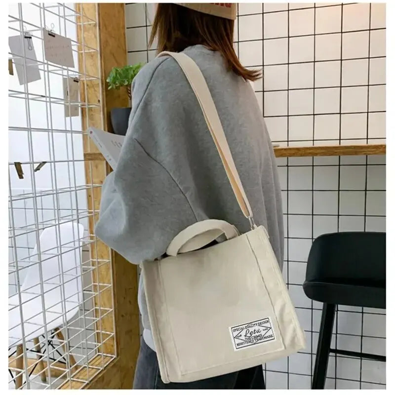 Women's Corduroy Shoulder Bag - Large Capacity Tote Handbag