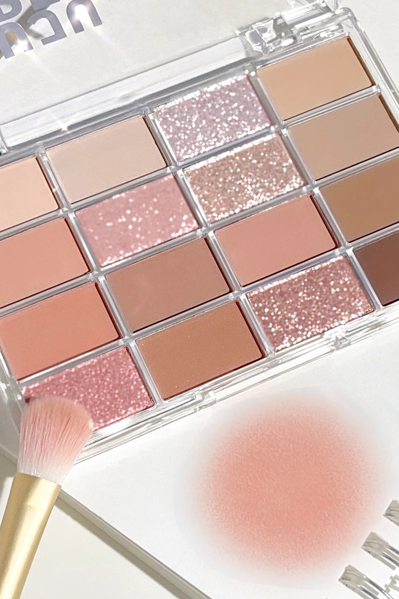 16-Color Eyeshadow Palette - Pearlescent & Matte Finish