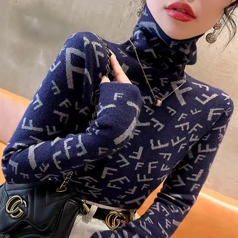 Women's Half High Collar Knit Sweater